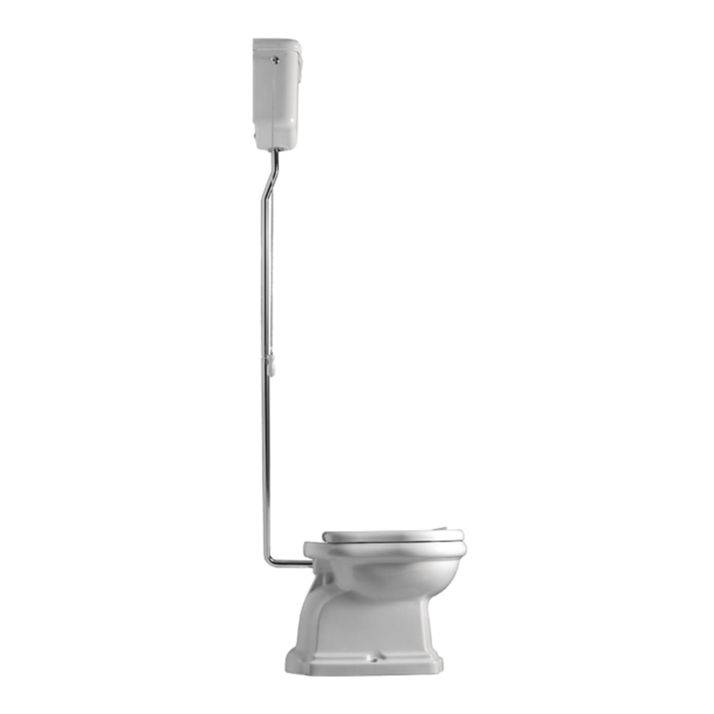 Lavabo Retro High toilet blank sort/krom rør med S-lås - Gulvstående toilet, Toiletter