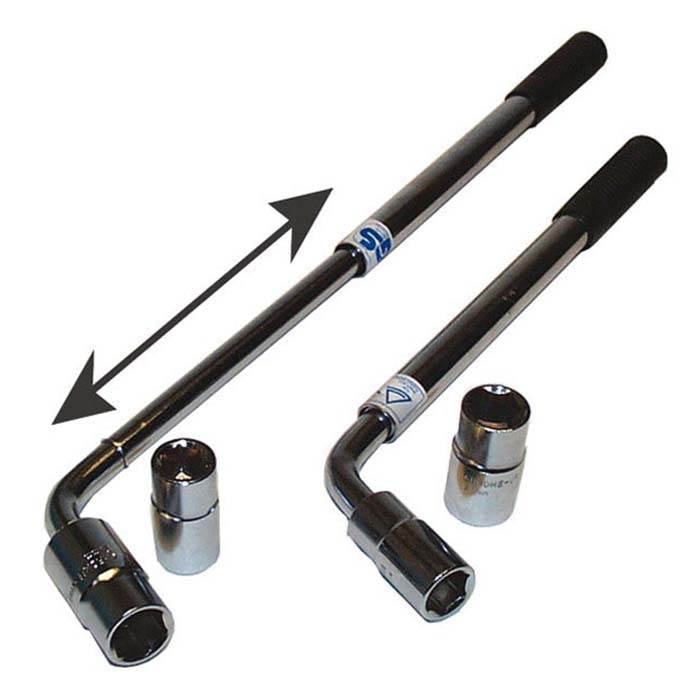 Avant hjulnøgle med teleskoparm og 2 toppe 17/19 og 21/23 mm