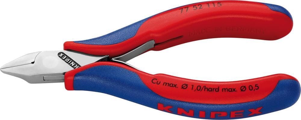 Knipex elektronik-skævbider med flerkomponent greb flad med facet 115 mm