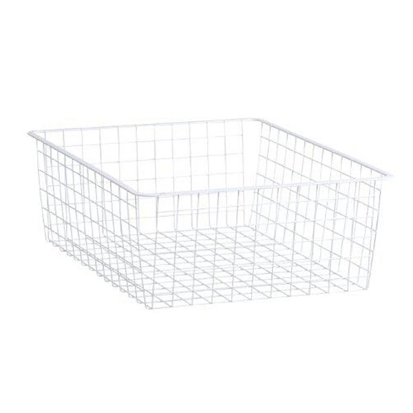 Elfa trådkurv i hvid 427 x 185 x 527 mm, vendbar. Til Décor 40/Standard 45