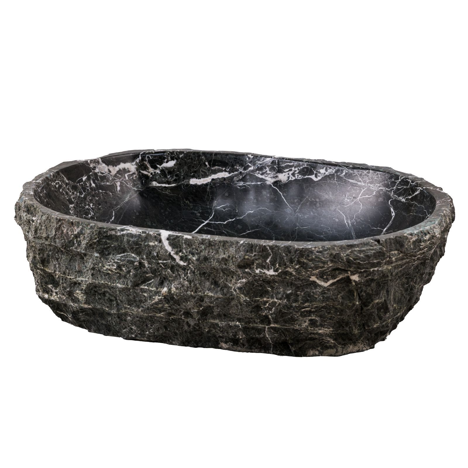 GemLook GL248 håndlavet vask i sort marmor 45 x 35 cm