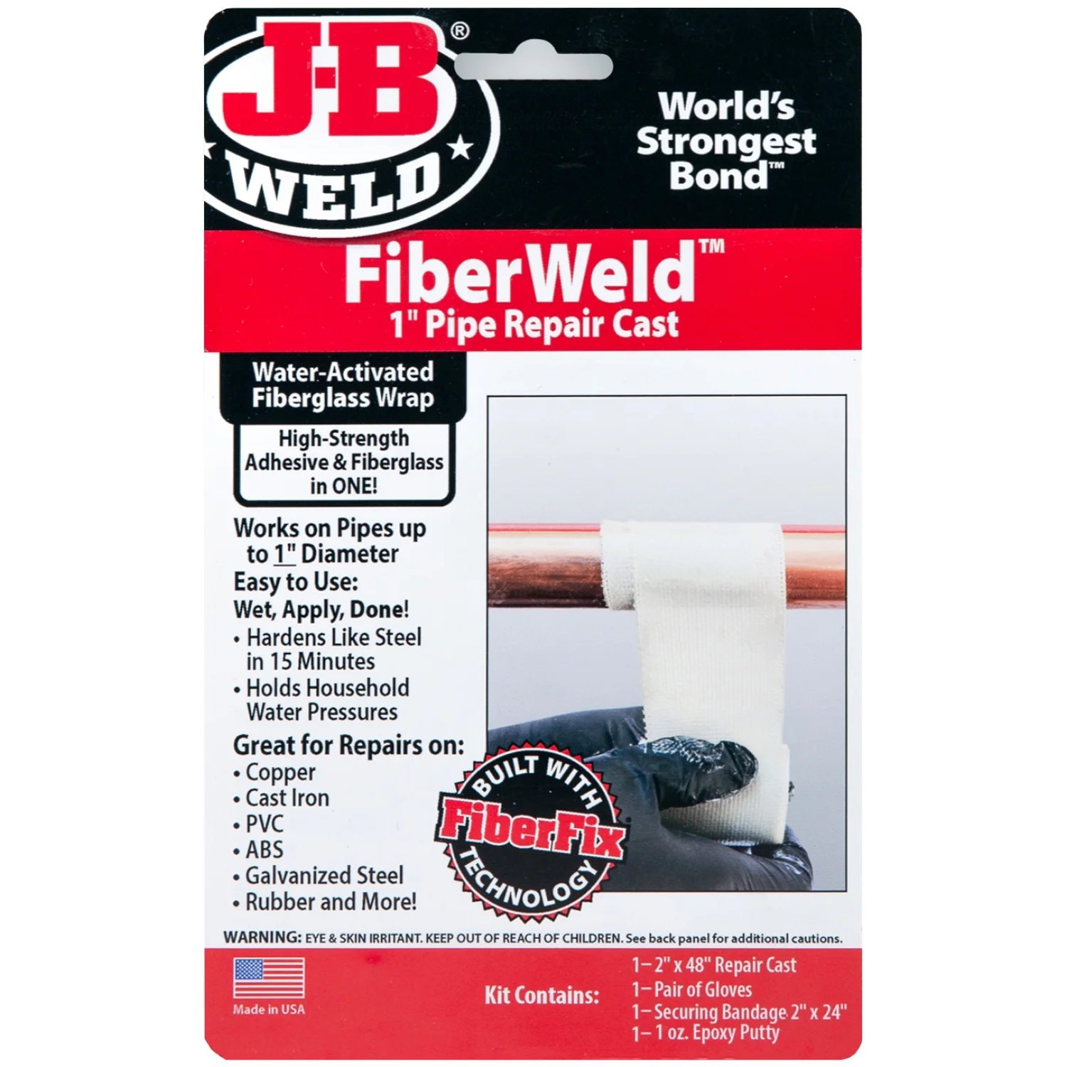 JB Weld FiberWeld fiberglaswrap til 1 tomme rør