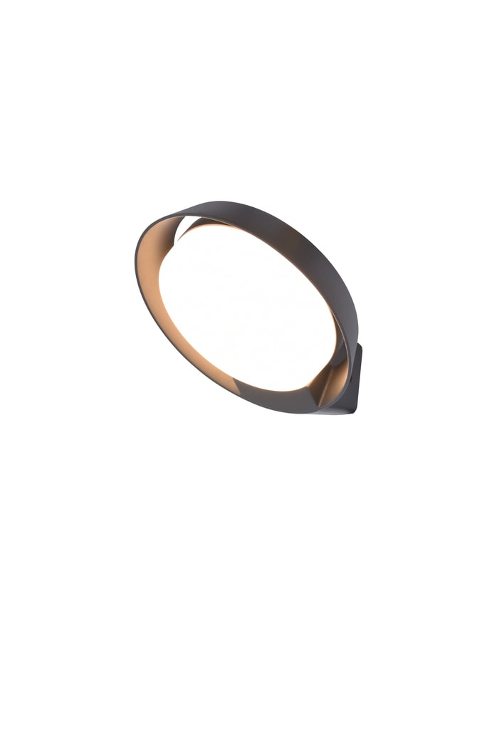 Lutec Polo LED væglampe i mørkegrå/opal 15W IP54