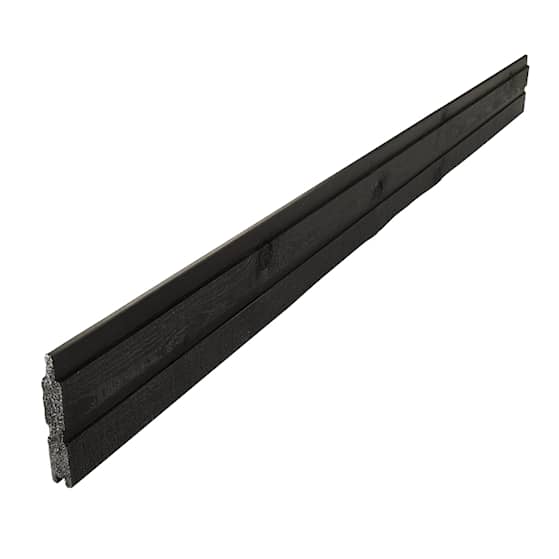 Plus Plank profilbræt 25x140 mm x 177 cm grundmalet sort 17760-15