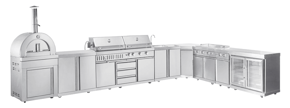 Myoutdoorkitchen Stainless Collection Washington fritstående udekøkken hjørne rustfri