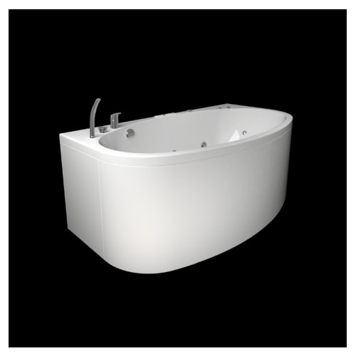 Westerbergs Norden 170 O badekar med front og armatur i karkant 170 x 90 cm