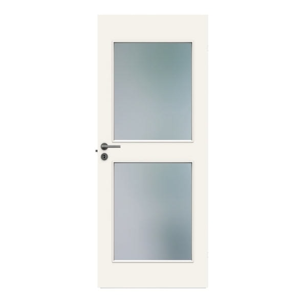 Dør, Swedoor Easy G03 40 mm HVID glat dør m/ klart glas - 82,5x204 cm (9x21)