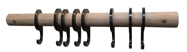 Neon Living Rainbow knagerække i sort med 8 kroge