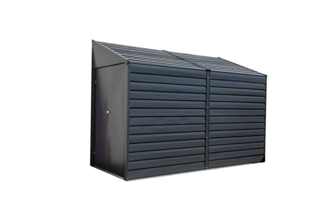 Spacemaker 4x10 redskabsrum i grå metal vægmodel 295 x 125 x 208 cm - Garage / Carport / Redskabsskur, Udemiljø