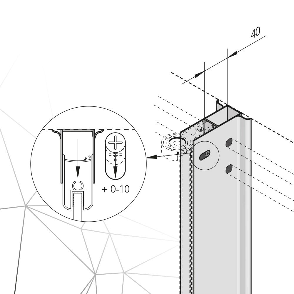 Bathlife udvidelsesprofil i sort alu til Mangsidig brusedør/væg