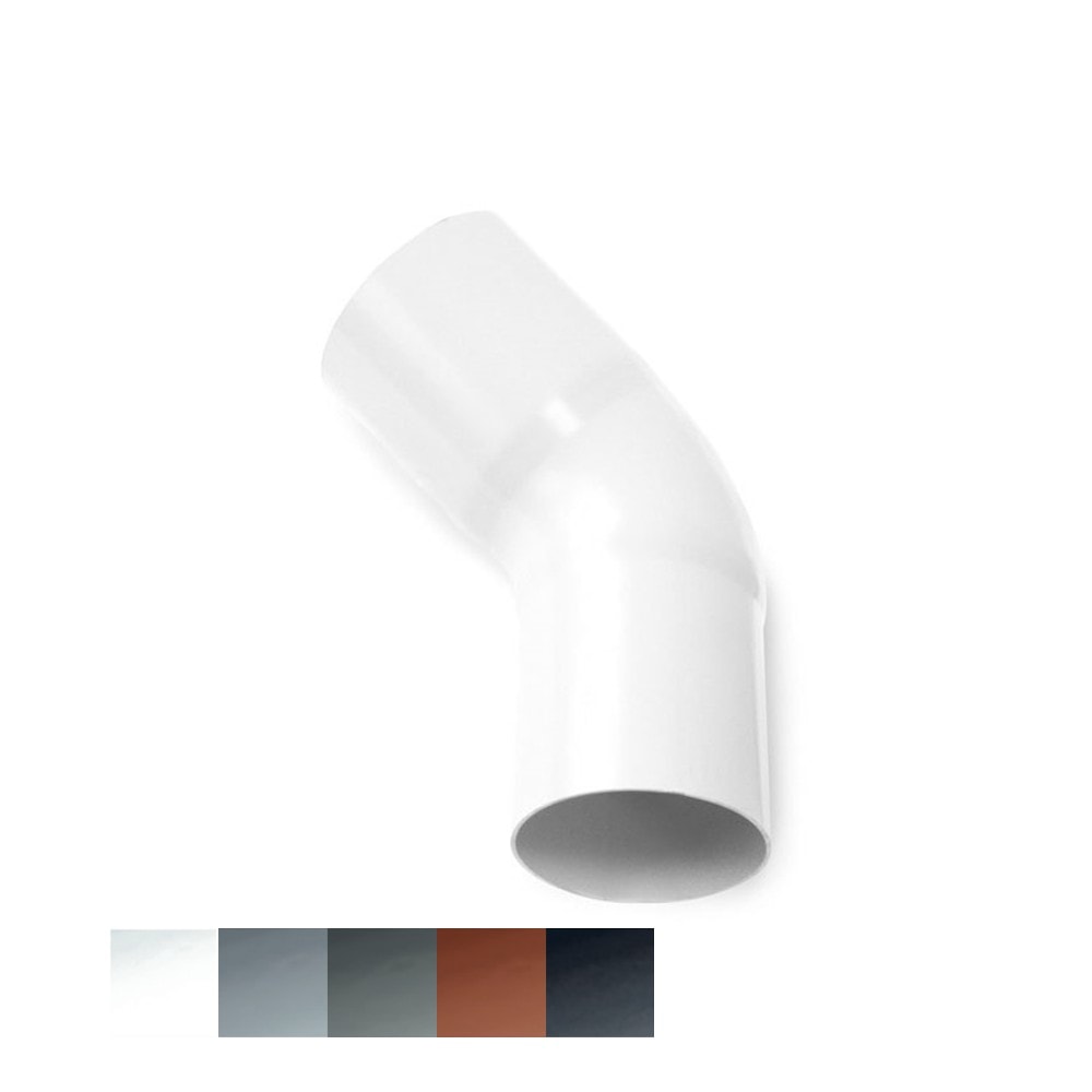 Plastmo bøjning 75 mm 45 grader sort