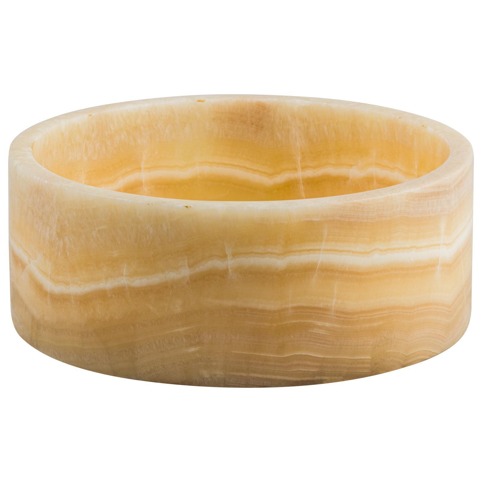 GemLook GL374 håndlavet vask i orange onyx Ø40 cm