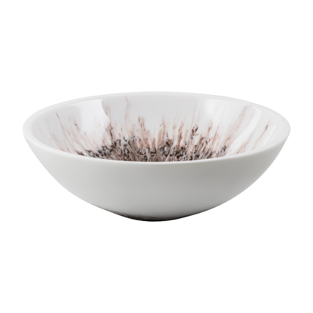 GemLook GL436 håndlavet håndvask i hvid, sort og brun resin Ø40 cm