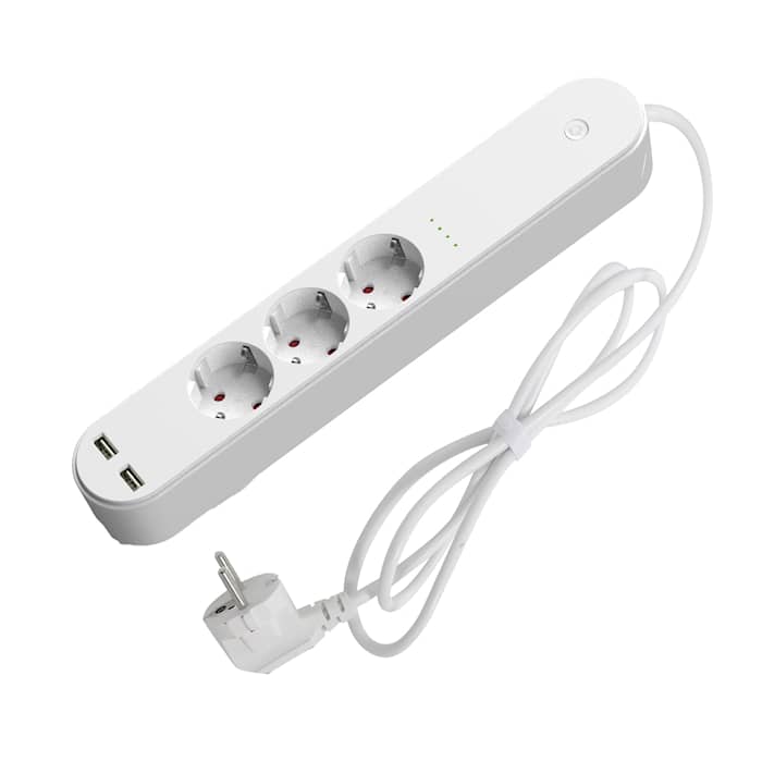 Denver SHP-310U Smart Home strømskinne med USB Tuya, Google og Alexa kompatibel