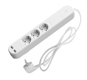 Denver SHP-310U Smart Home strømskinne med USB Tuya, Google og Alexa kompatibel