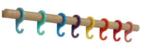 Neon Living Rainbow knagerække flerfarvet med 8 kroge
