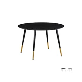 Venture Design Dipp spisebord i sort finér og messing Ø115 cm