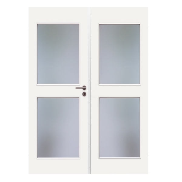 Swedoor Easy G03+G03 40 mm hvid dobbeltdør m. glas 82,5+82,5x204 cm (17x21)