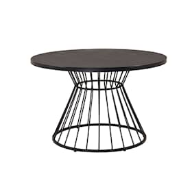 Venture Design Tropea spisebord i sort stål med grå spray glasplade Ø110 cm