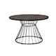 Venture Design Tropea spisebord i sort stål med grå spray glasplade Ø110 cm