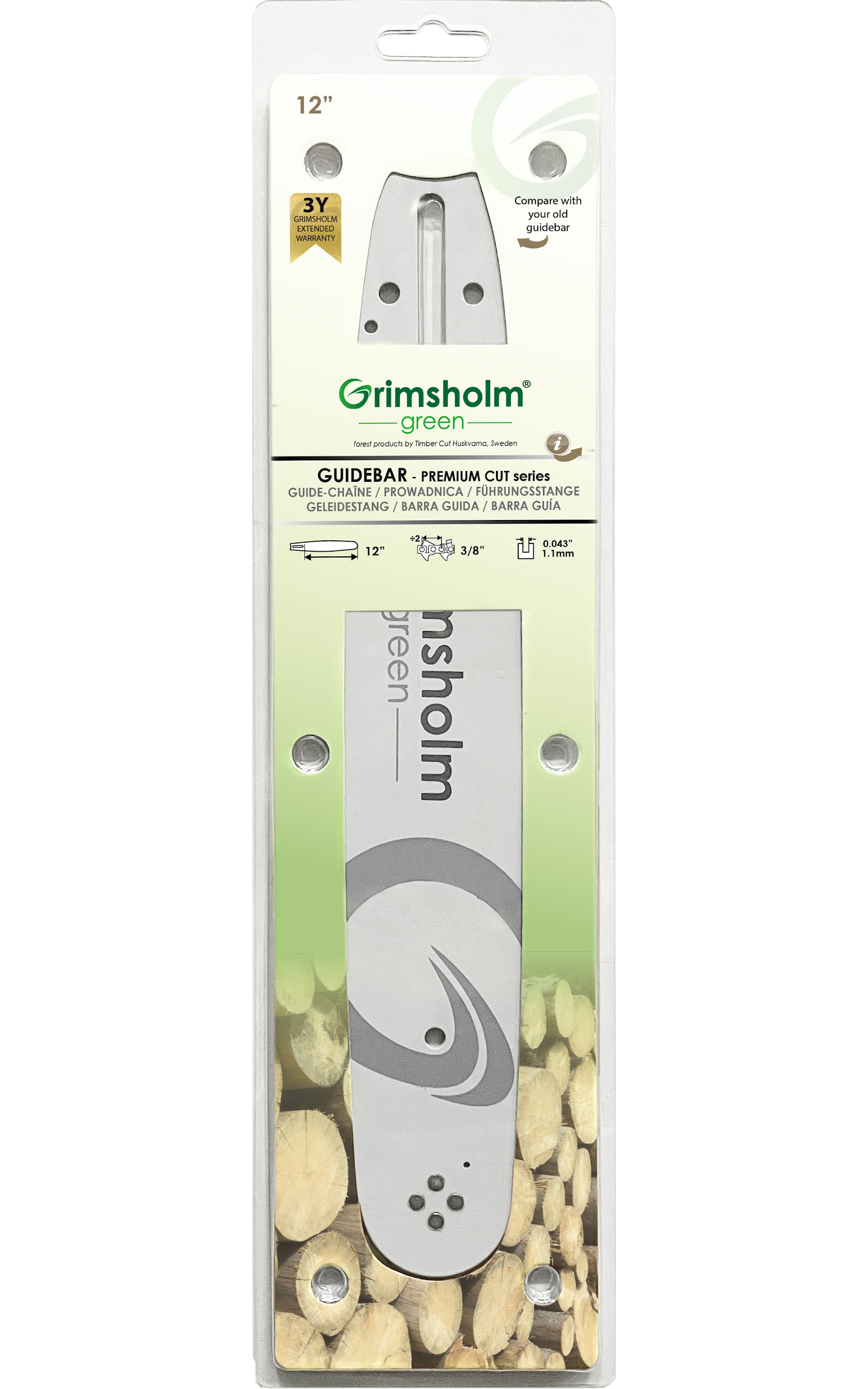 Grimsholm 12" 3/8" 1.1mm Premium Cut Motorsavssvard