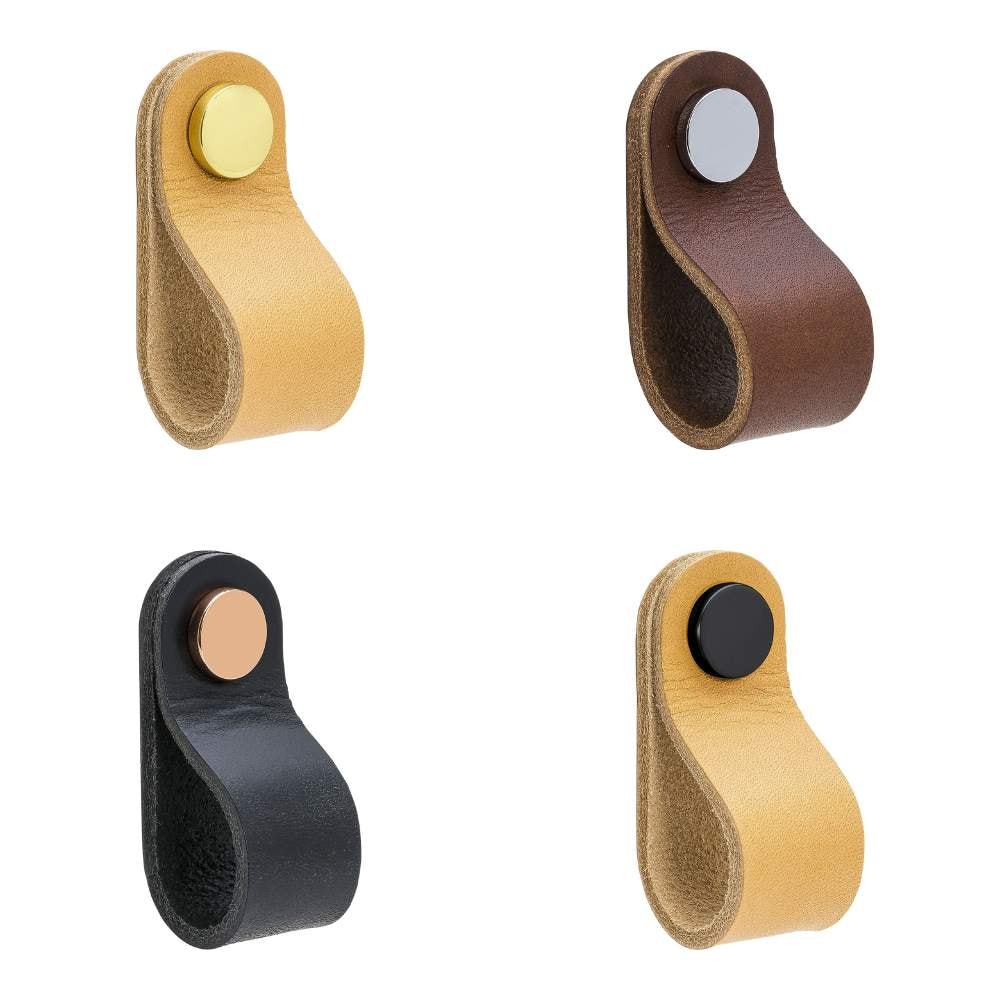 Beslag Design Loop Round greb læder sort/sort