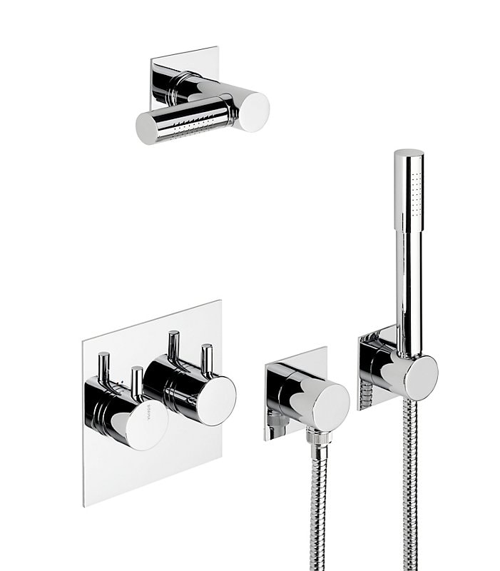 Ideal Standard Geometry A6 indbygningsarmatur krom inkl. hoved og håndbruser