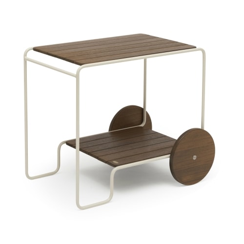 Hillerstorp Oas serveringsvogn i hvid metal og cinnamon