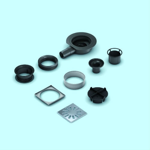 Wedi Fundo afløb mini max vandret ekstra fladt DN40