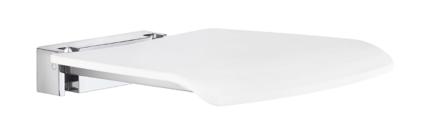 Smedbo Living klapsæde mørk grå/krom til væg 371 x 320 mm