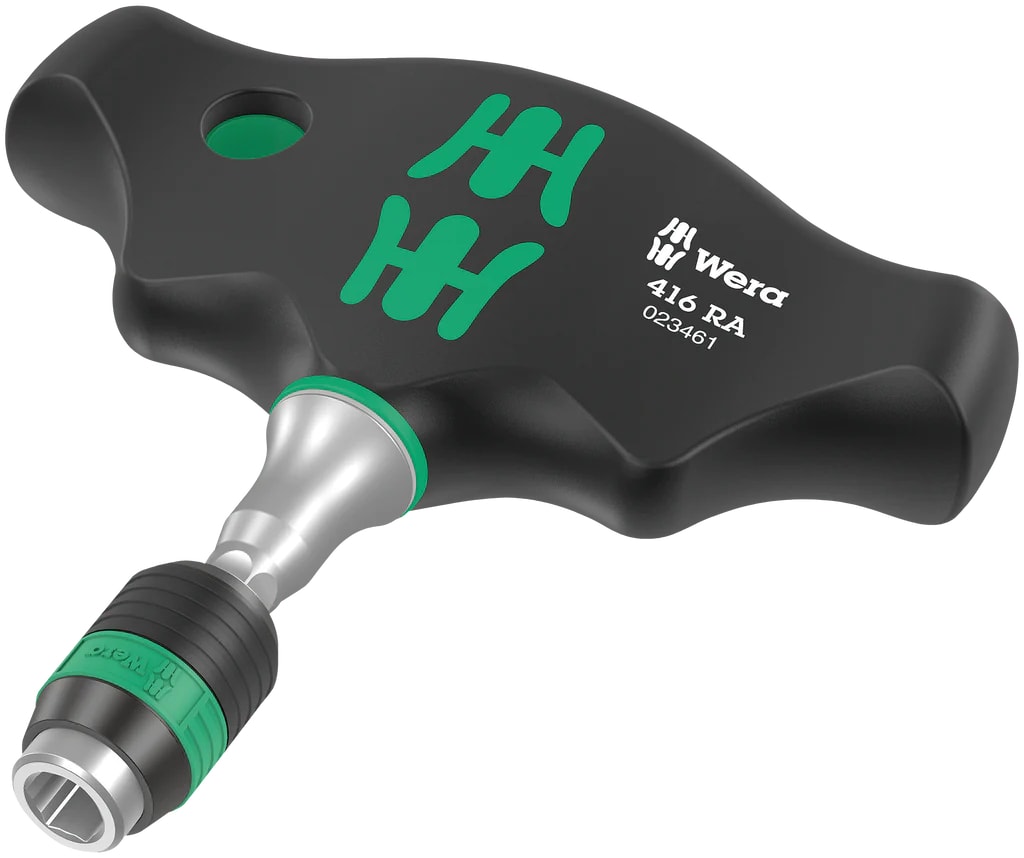 Wera 416 RA tværgrebs-bits-håndgreb med skralde og Rapidaptor hurtigskift