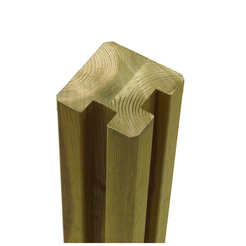 Plus omlimet hjørne profilstolpe med 2 spor trykimprægneret 9x9x188 cm 17741-1