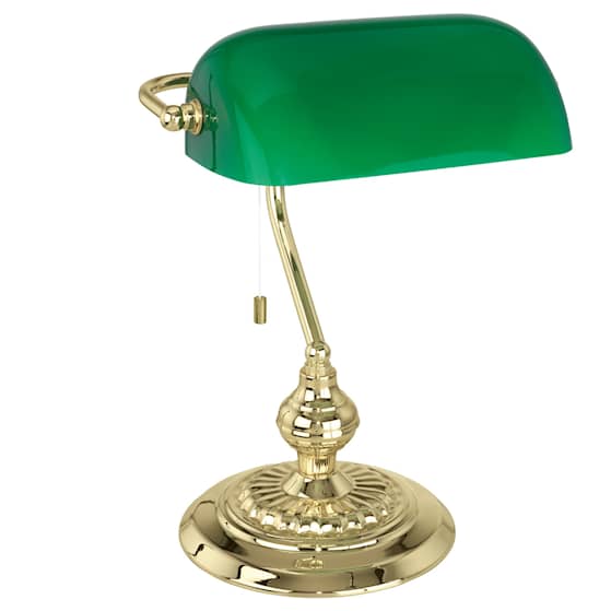 Eglo Banker bordlampe i messing/grøn E27