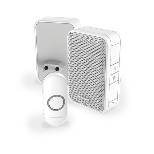 Honeywell DC311NP2 trådløs plug-in dørklokke i hvid med ringetryk