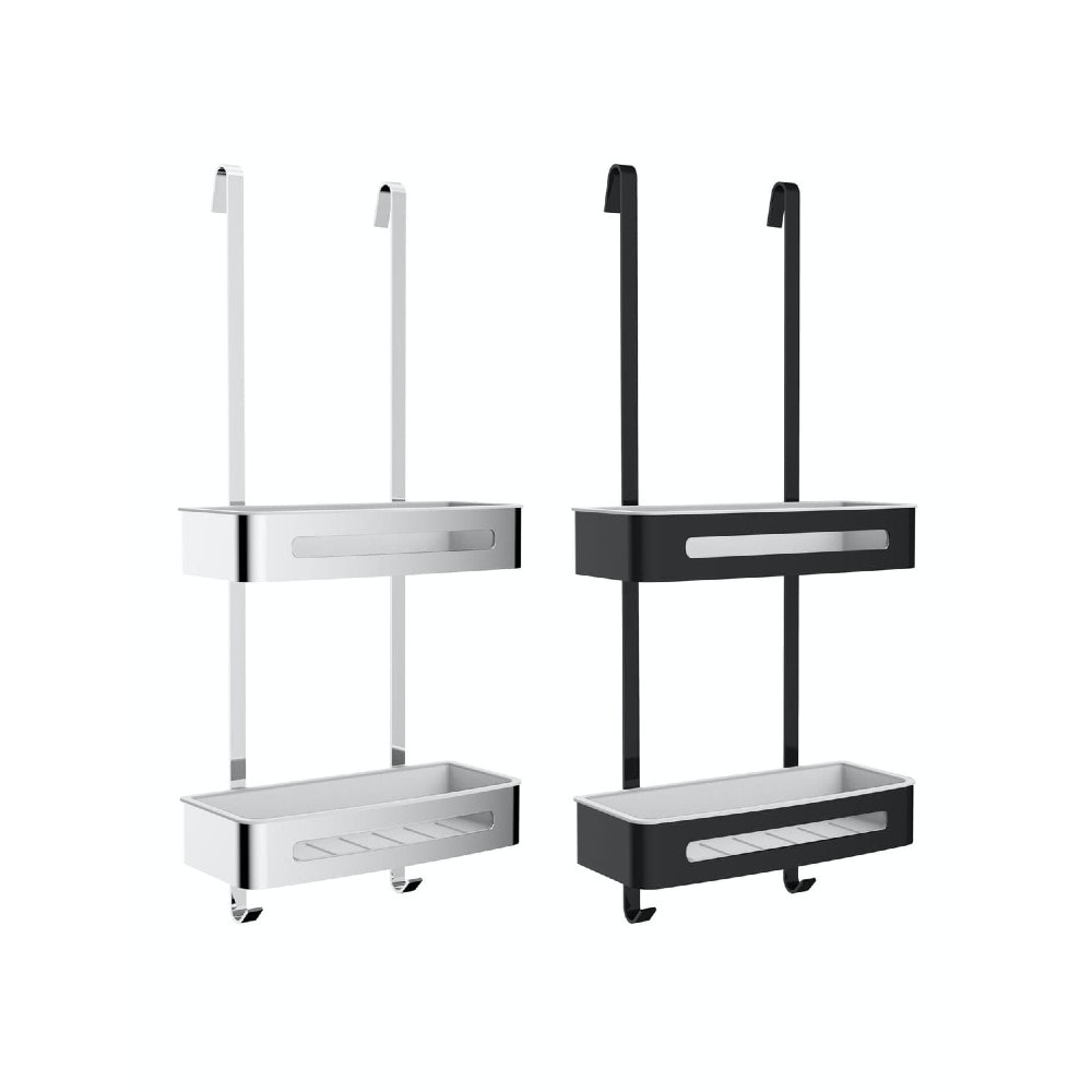 Bathlife Reda brusehylde i sort til glasvæg