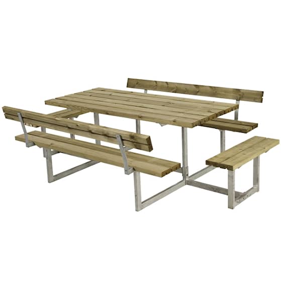 Plus Basic bord/bænkesæt med påbygninger i trykimprægneret træ