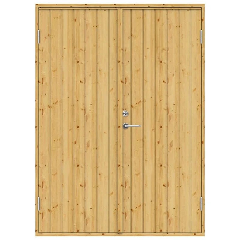 Swedoor udhusdør dobbelt ubehandlet fyr venstre ud 151,4 x 197,8 cm