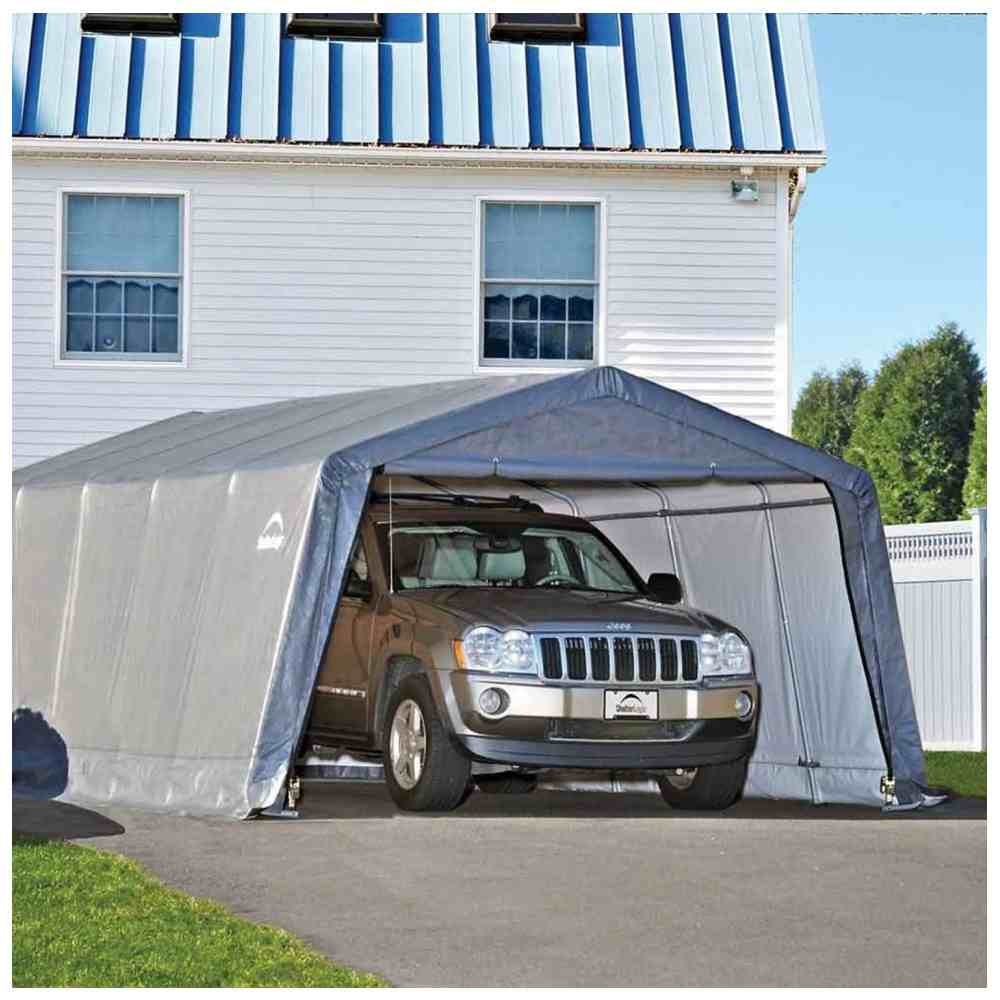 Shelterlogic Original opbevaringstelt / garagetelt 23 m2 grå - Garage / Carport / Redskabsskur, Udemiljø