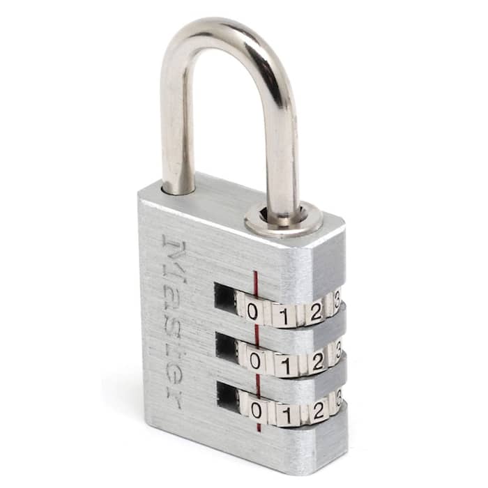 Master Lock hængelås i børstet aluminium, 30 mm med stilbar kode
