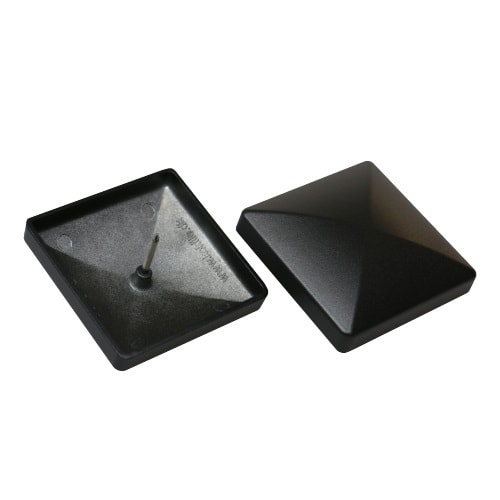 Kokille stolpehat Cap sort i støbt aluminium 102 til 100x100 mm stolpe