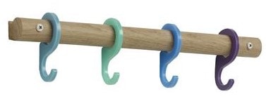 Neon Living Rainbow knagerække i blå med 4 kroge