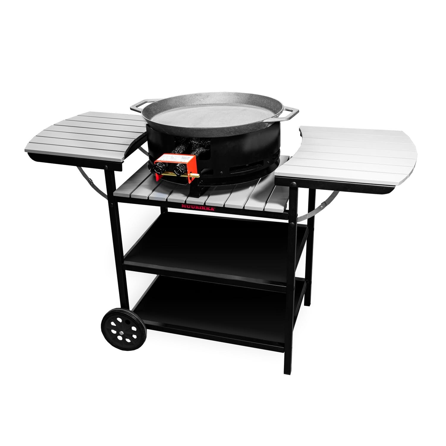 Muurikka sommerkøkkenvogn i grå med gasgrill inkl. cover