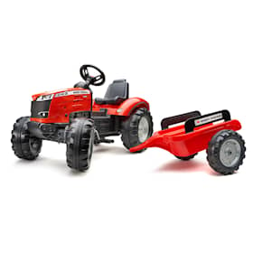 Falk Massey Ferguson traktor i rød med vogn 3 - 7 år