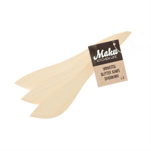 Maku smørkniv i træ, sæt med 3 stk.