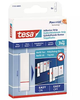 Tesa Powerstrips dobbeltklæbende strips til fliser og metal 6 stk.