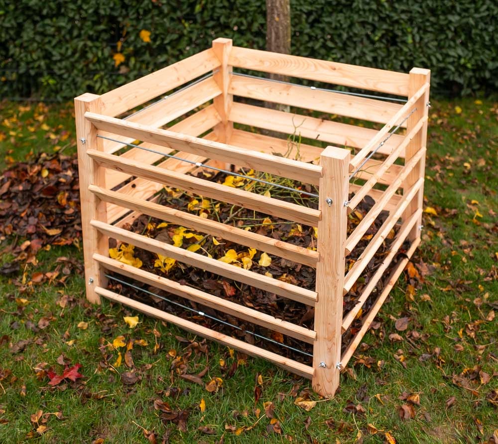 Westmann Konni L kompostbeholder i lærketræ 130 x 100 x 05 cm