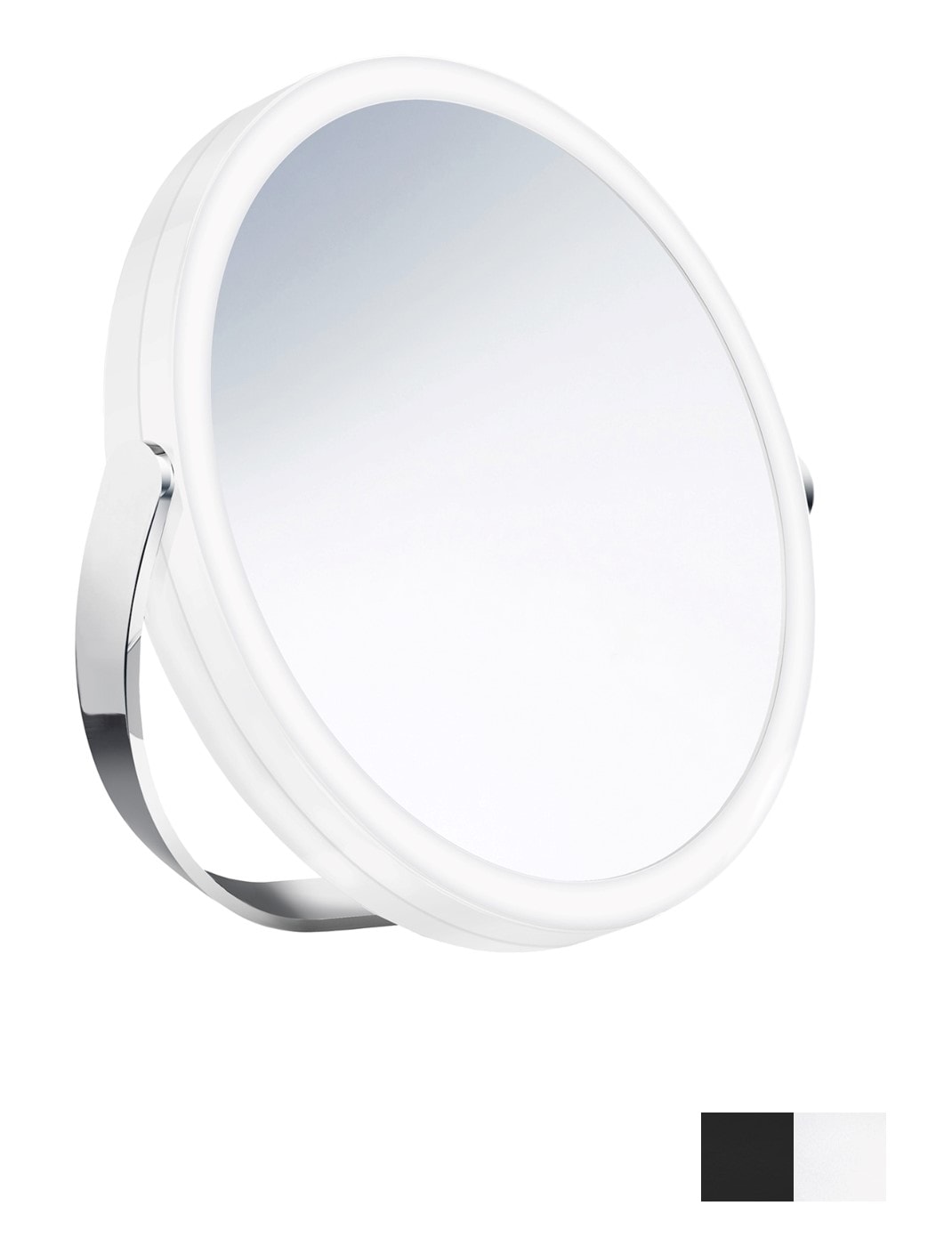Smedbo LED sminkespejl i sort normal/x7 forstørrelse