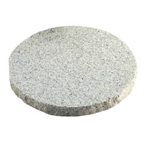 Trædesten i granit jetbrændt lysgrå Ø30 x 3 cm