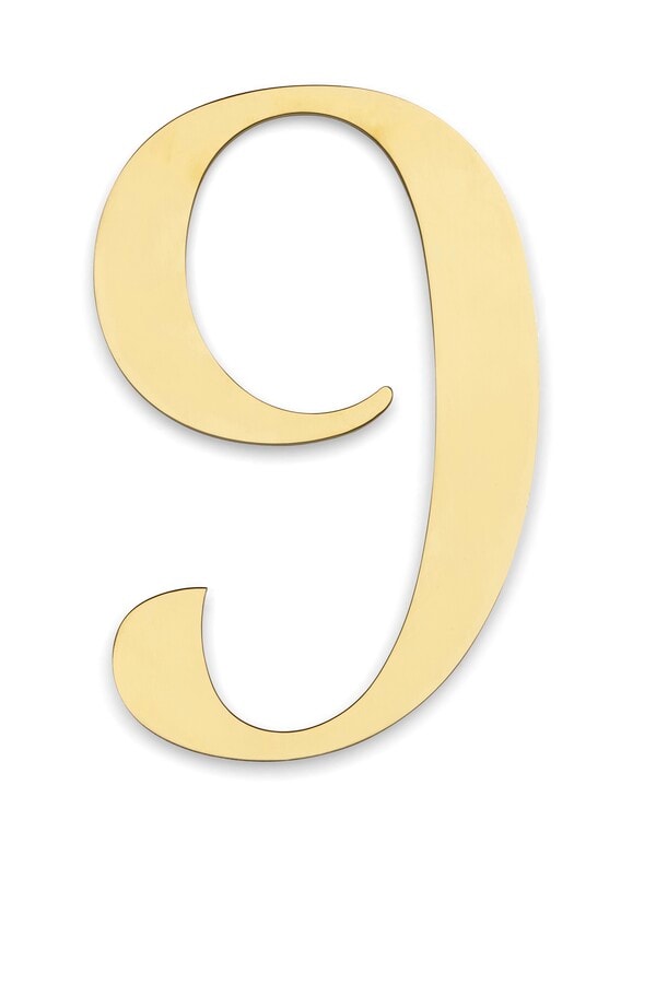 Husnummer nr 9 century messing