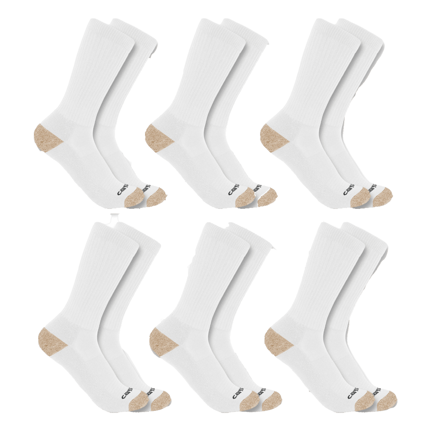 Carhartt Midweight Crew Sock 6-pack Men White XL